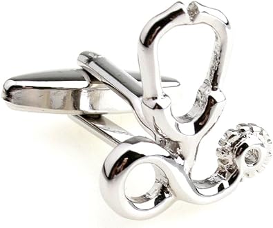 MRCUFF Stethoscope MD Doctor Pair of Cufflinks in a Presentation Gift Box & Polishing Cloth