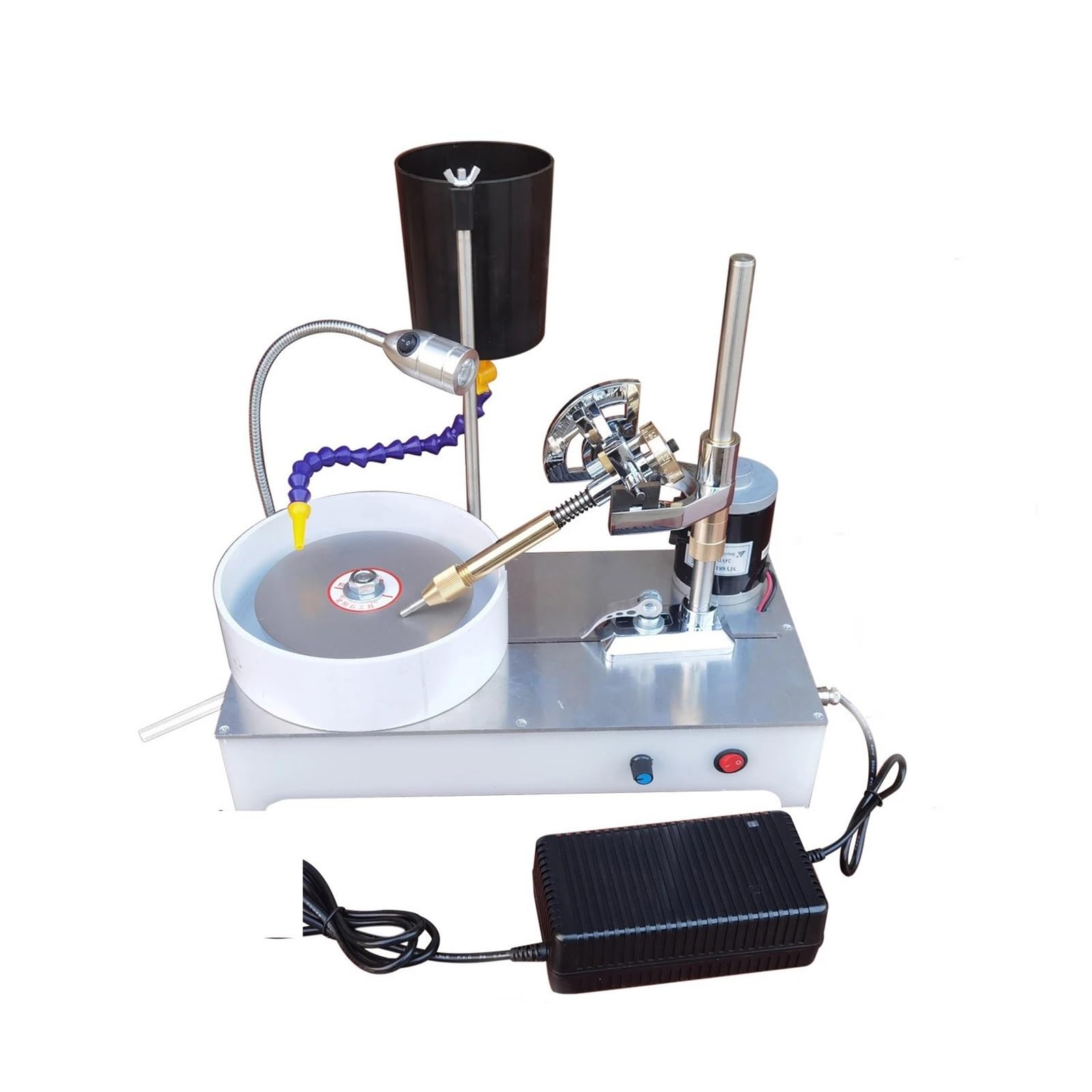 JVDDI 2800RPM 120W Gemstone Grinding Faceting Machine Faceted Jewelry Polishing Machine Polisher Flat Grinder Lapidary Machine(Regular)