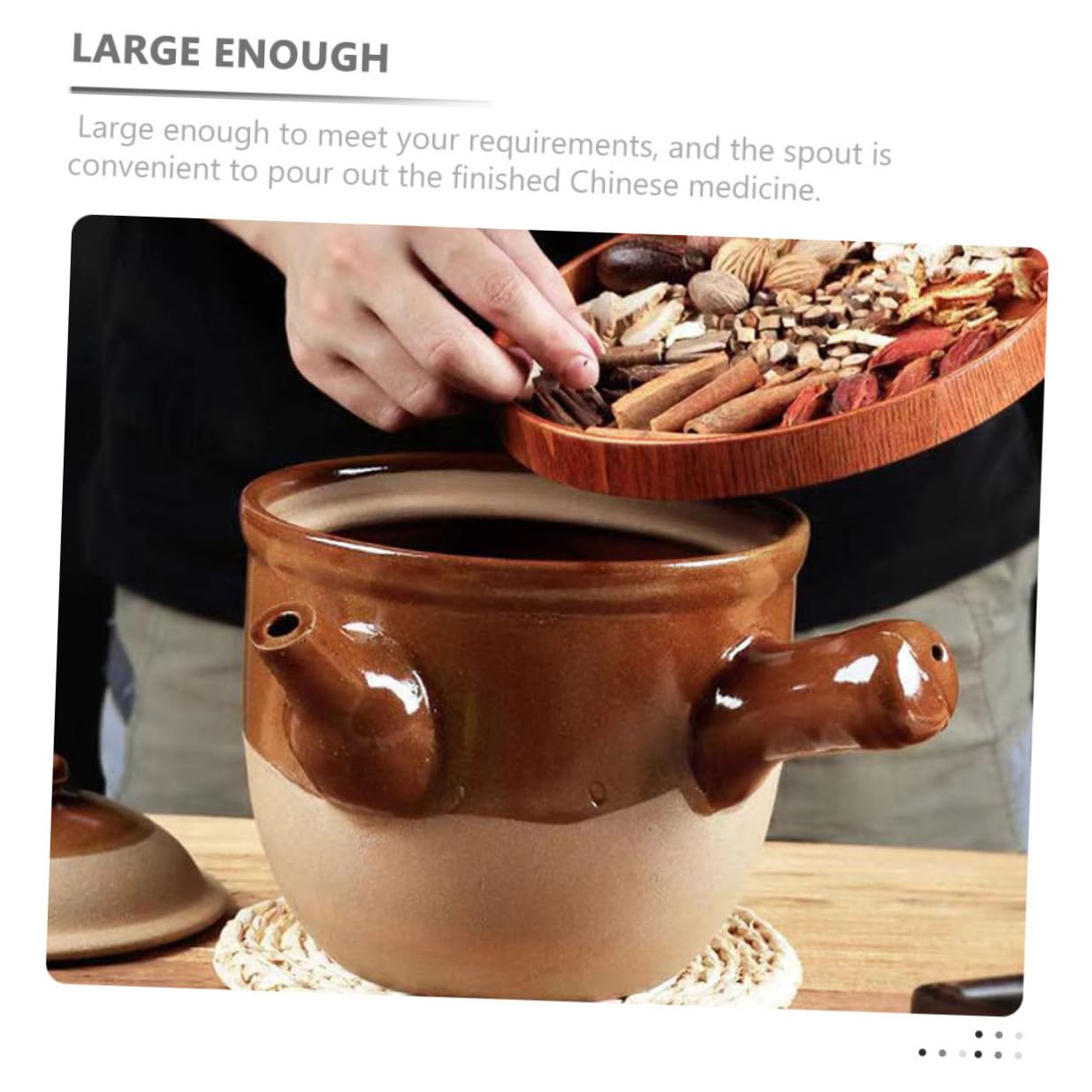 TOYANDONA Olla Pequeña de Barro China para Cocinar 3l, Adecuado para Hervir Medicina y Guisar Cacerola Picante, Utensilio de Cocina para Sopa y Superficie de Puente