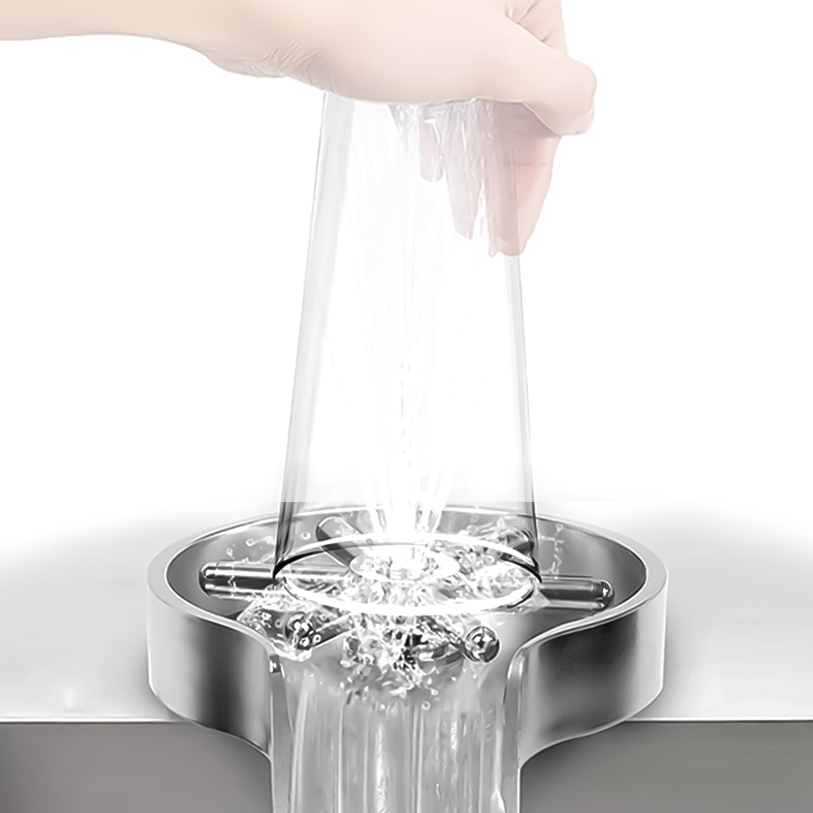 Lavavasos automático, de Alta presión enjuagador de Vidrio de la Cocina de la Cerveza de Leche Taza de té Limpiador de fregaderos Accesorios Taza de Lavado de Herramientas()