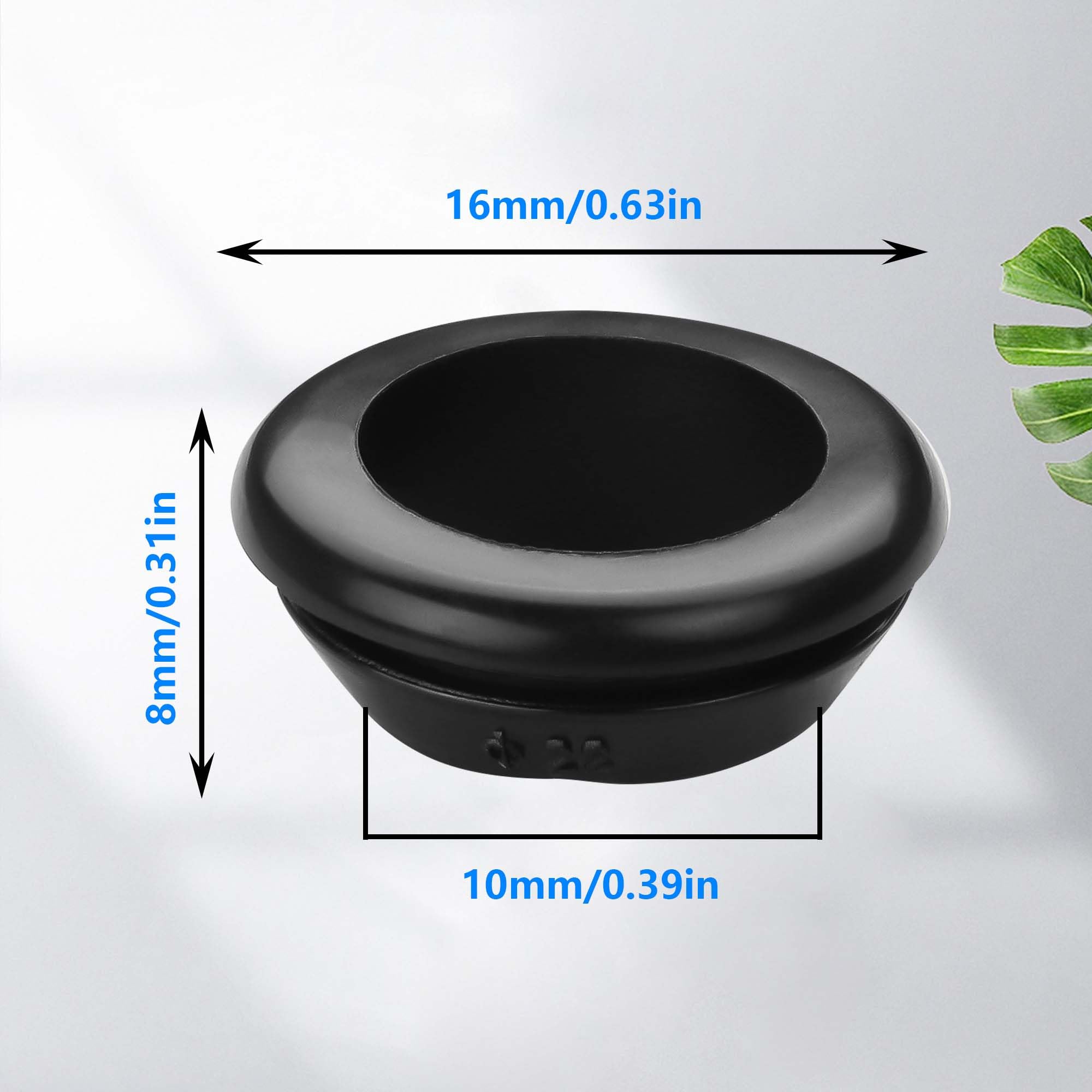 GINTOOYUN 20 Pcs 17mm Rubber Grommets, 0.67 Inch Inner Diameter Rubber Hole Grommets for Wires Cables, Plugs, and Firewalls (22mm) - Image 2