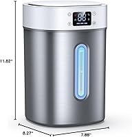 Vista 9 de Humidificador ultrasónico de niebla fría de 4 litros con tanque de acero inoxidable 304, control automático de humedad, luz nocturna y temporizador