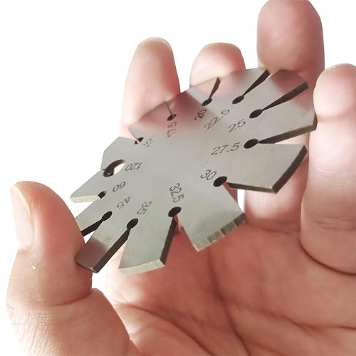 Miniatura 4 de JENSWILL 1 unidad de acero inoxidable calibre biselado hacha, medidor de ángulo de forma redonda, cuchillo buscador de ángulo de cuchillo hoja de