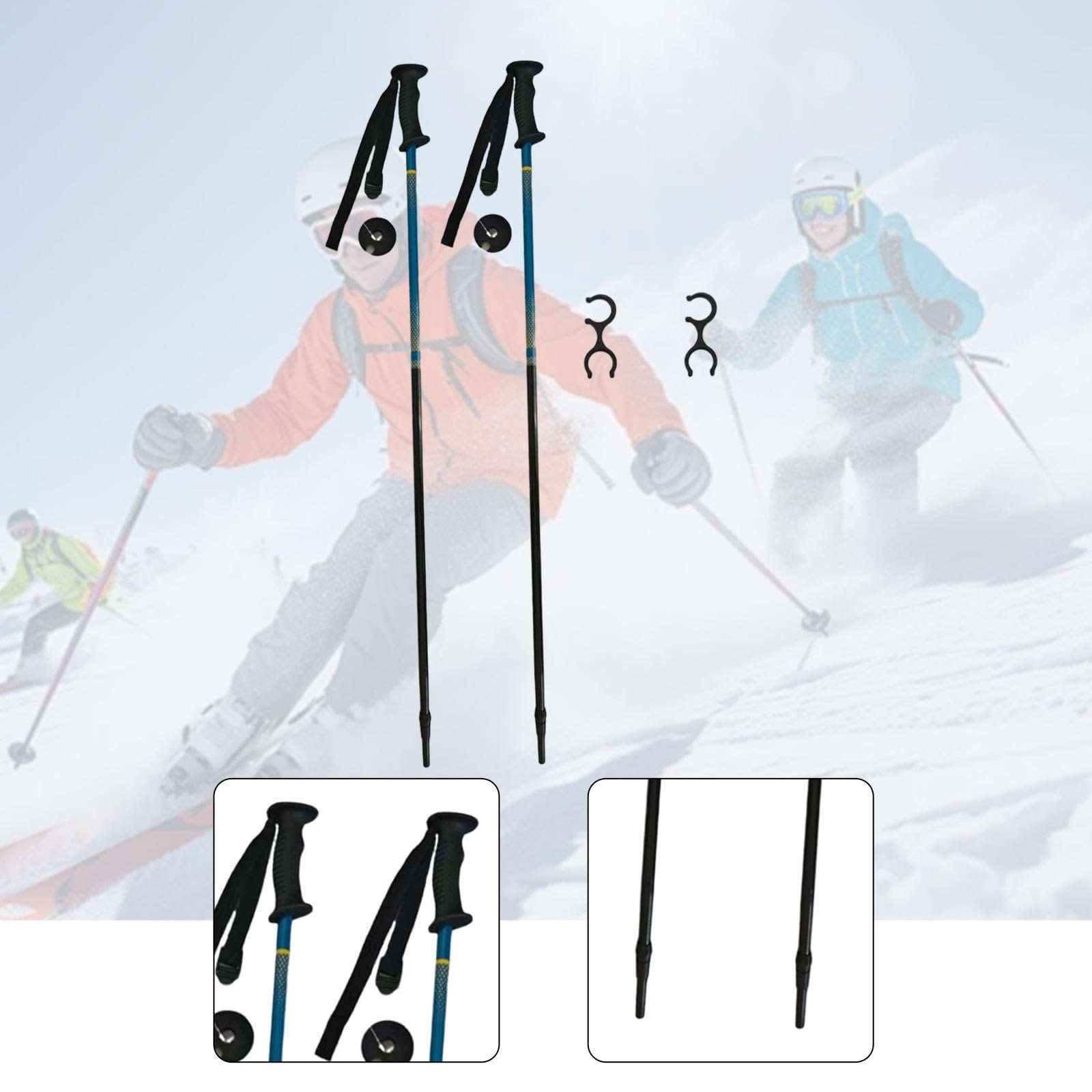 2 Pièces Bâtons de Randonnée Enfant Marche Poignées Anti Dérapantes Aluminium Alliage Léger Accessoires pour Ski Trekking Camping 105cm