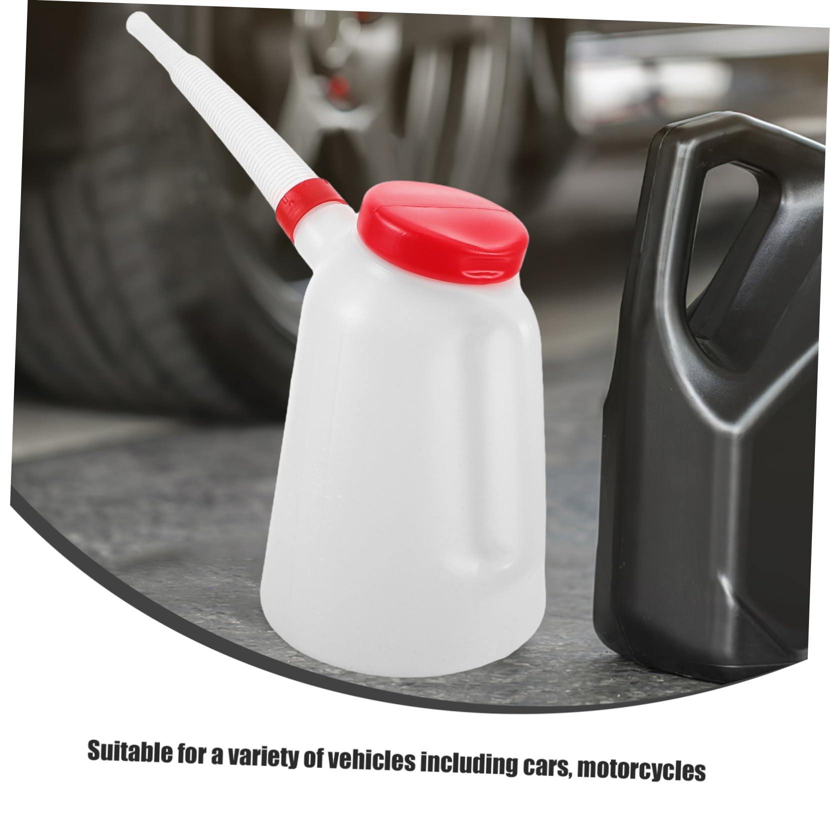 ORFOFE Broc Verseur Gradué Huile Moteur avec Long Bec pour Injection Précise Distributeur Huile Plastique pour Voiture Moto et Bateau Outil Multifonction pour Entretien Réutilisable