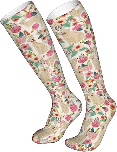 Miniatura 2 de chegna Golden Retriever - Calcetines de compresión con flores para perros y hombres, la circulación de 15 a 20 mmHg es el mejor soporte para correr