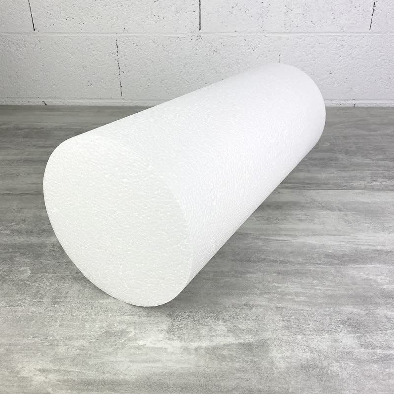 Lealoo Cylindre en polystyrène diam. 20 x Haut. 50 cm, Colonne en Styropor Blanc pour présentoir, de densité Pro, 28 kg/ m3