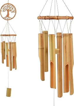 JOELELI Wind Chimes, Wooden Wind Chime Handmade Decor Personalised Music Chimes for Garden, Outdoor, Outside, Patio, Home and Indoor(Tree of Life)