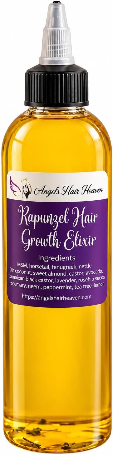 Rapunzels Hair Growth Oil (8 oz) โ Essential Oil for Thinning Hair & Hair Loss, Natural Hair Growth Treatment, Strengthening Scalp Oil