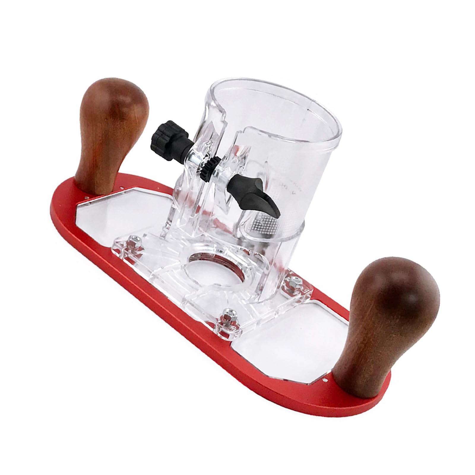 Woedpez Red Professional Woodworking Router Base Stabilizers With Clear Cover Adjustable Depth Durability Construction Sliding Router Base With Locking Systems