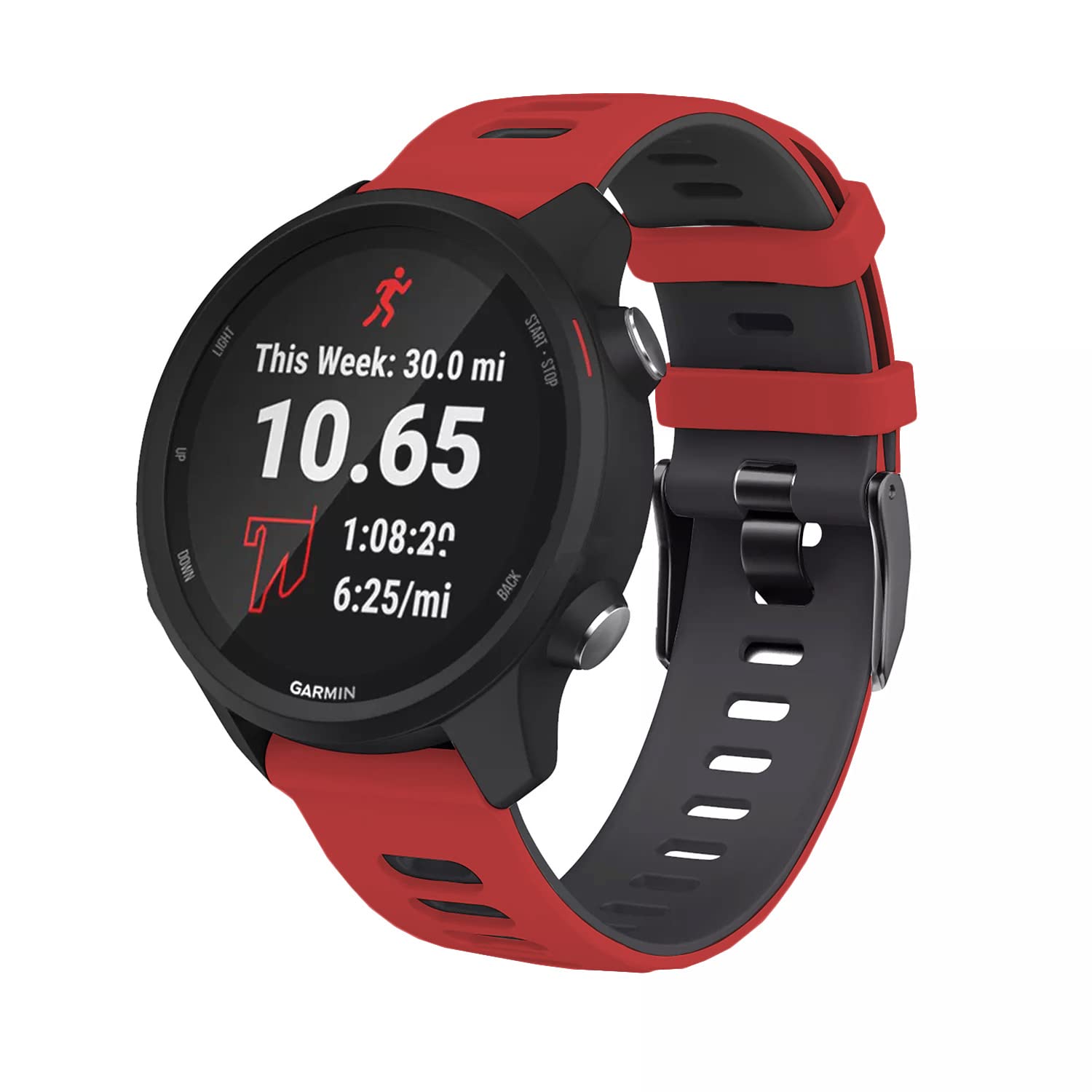 Pikkme Modern Sports Strap Compatible with Samsung Gear 2 R380 | Neo R381 | Live R382 | Samsung Galaxy Gear S3 Classic | Frontier | Watch 3 45mm | LTE 46mm (Red & Black)-image-29