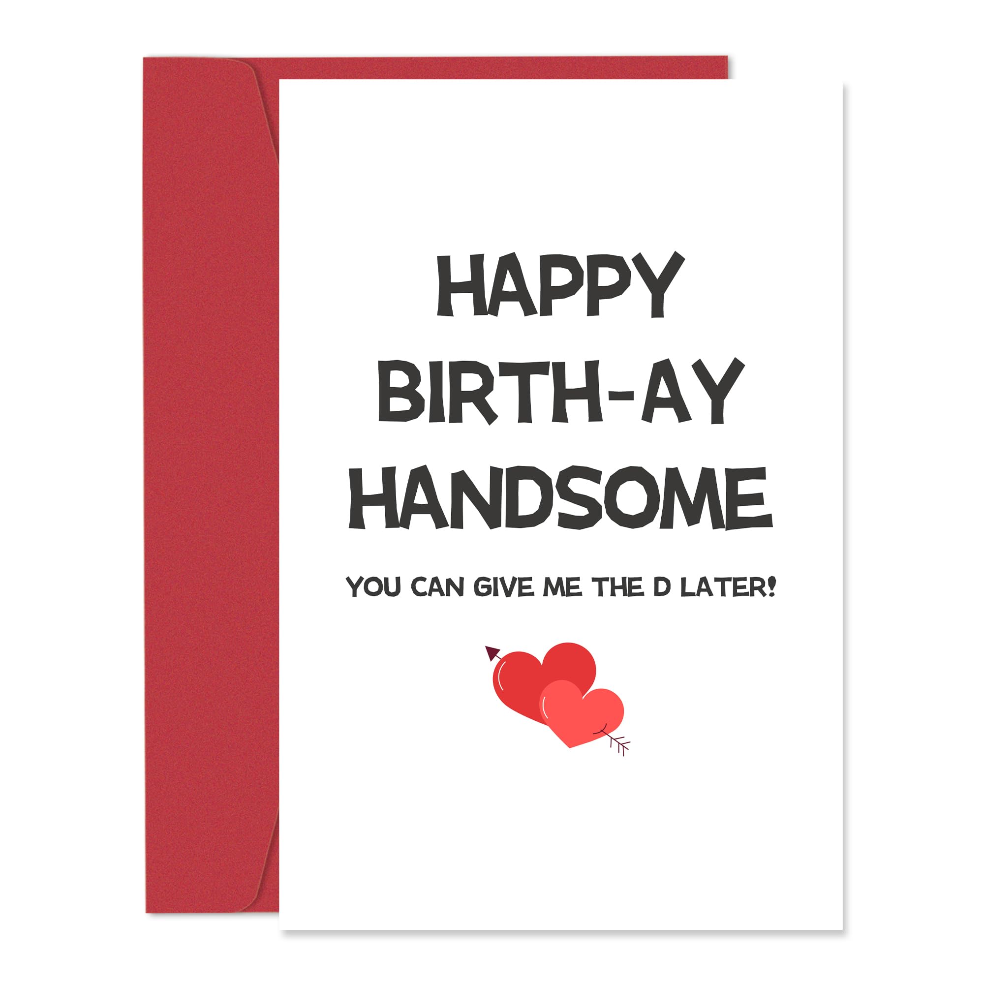 Heollaok Funny Birthday Card for Husband Boyfriend Fiance, Naughty Birthday Card for Him, Rude Birthday Cards for Men, Happy Birthday Handsome
