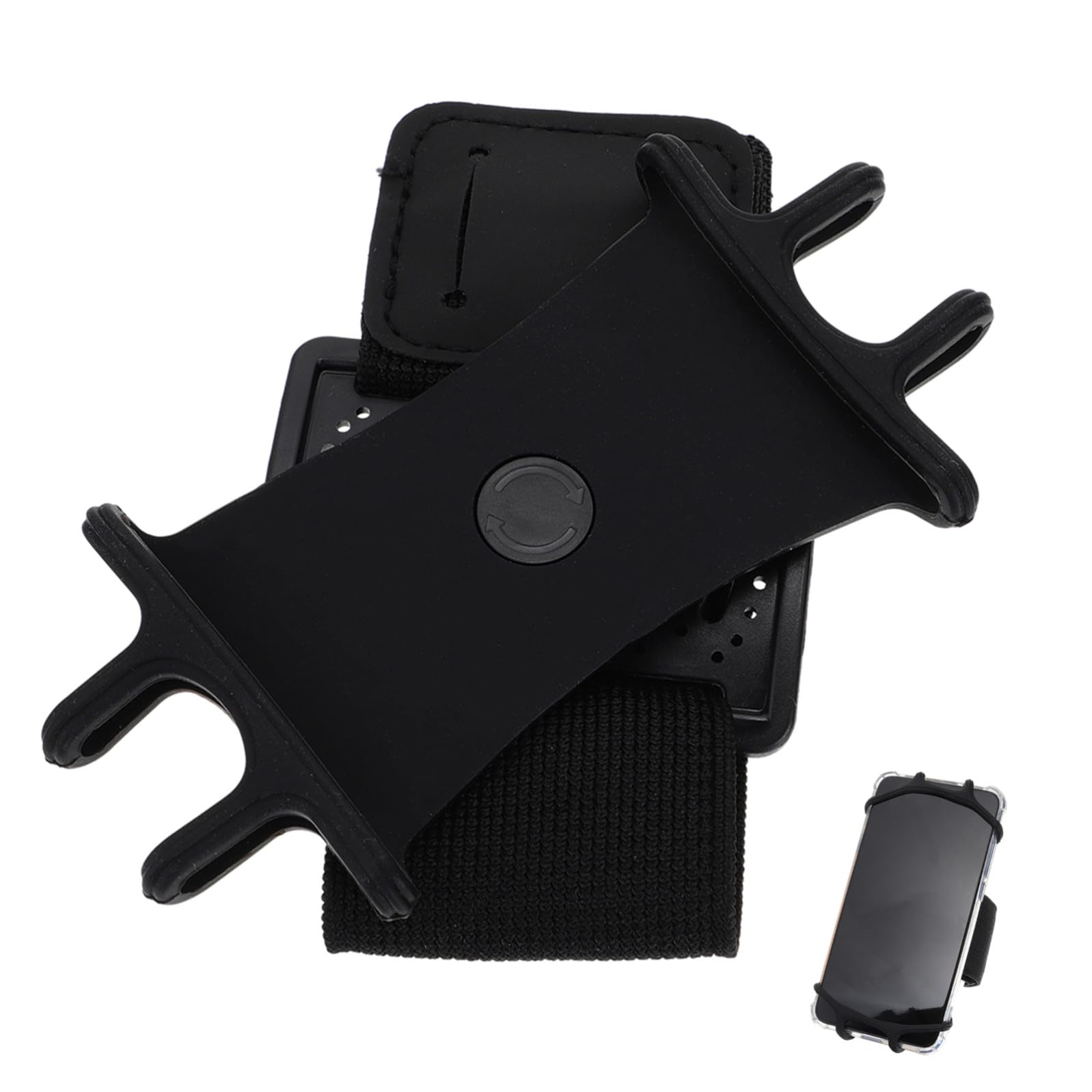 VILLCASE 16 Pezzi braccialetto del cellulare piccolo Porta del telefono ARM per correre banda braccio sottile cinturino da polso per telefono Canda per cellulare nylon Black