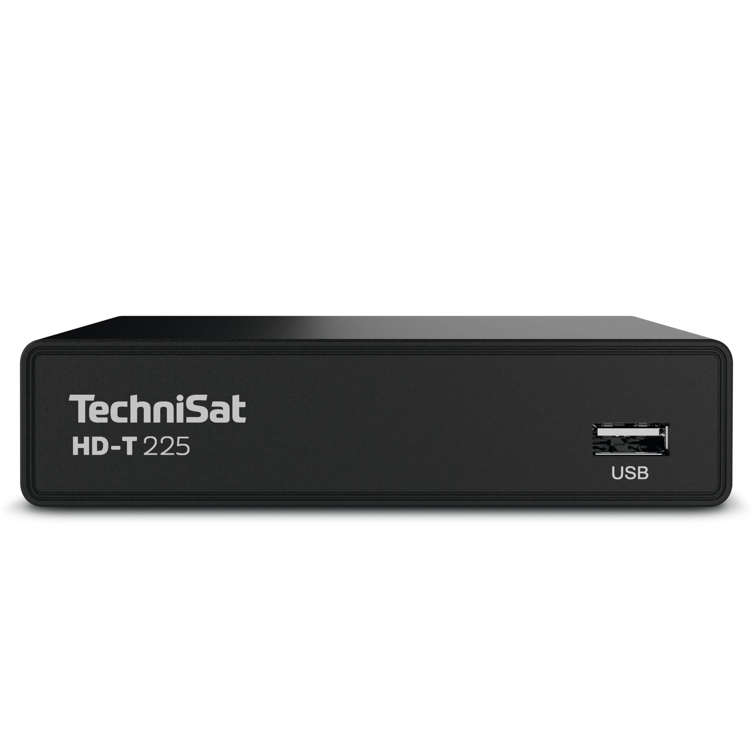 TechniSat HD-T 225 - kompaktowy odbiornik DVB T2 HD (HDTV, HEVC H265, odtwarzacz multimedialny USB, HDMI i SCART, kompatybilny z 12 V, EPG, wskaźnik statusu LED, pilot zdalnego sterowania), czarny