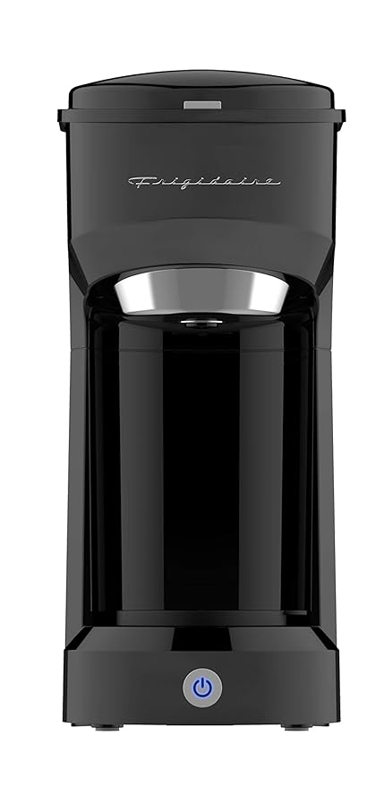 Frigidaire ECMK088-BLACK Retro Single Serve Maker, Brewer for K-Cup Pod & Ground Coffee, BLACK