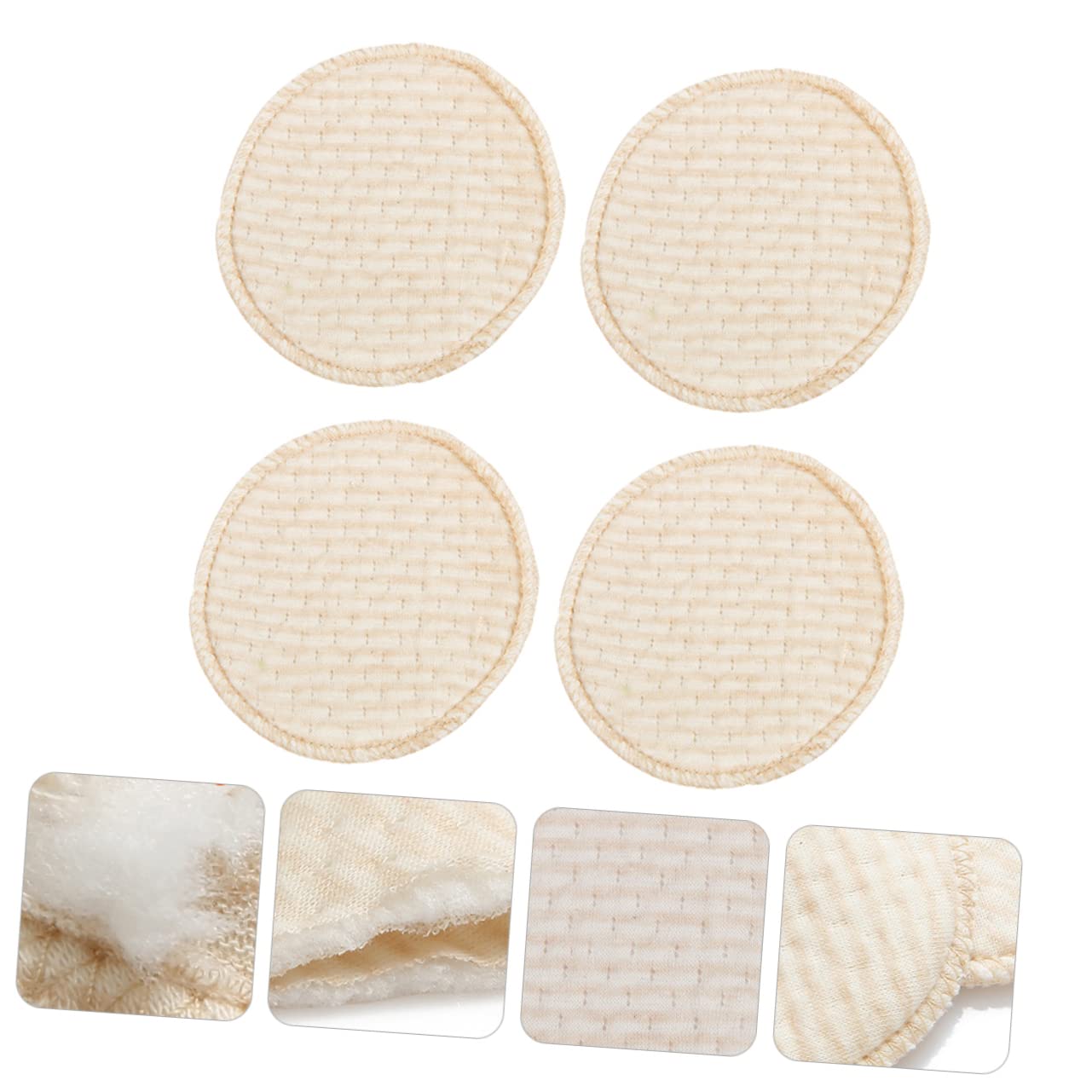 VICASKY 8pcs Washable Cotton Breast Pads Absorbent Nursing Mats for Breastfeeding Prevents Leakage and Soak-Through for Moms Natural