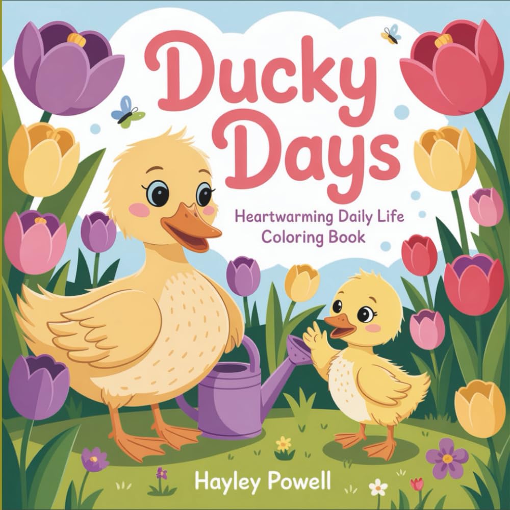 Ducky Days: Heartwarming Daily Life Coloring Book | Adorable Duck Activity Scenes for Adults & Teens | Cute Animal Illustrations for Stress Relief & Relaxation