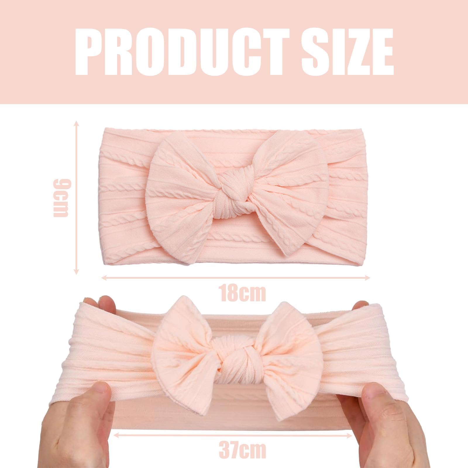 4 PCS Baby Headband Bow Turban Set Hair Bands Stretchy Soft Wide Headbands With Bow Girl Bows for Headdress Photography Props Accessories - Image 2