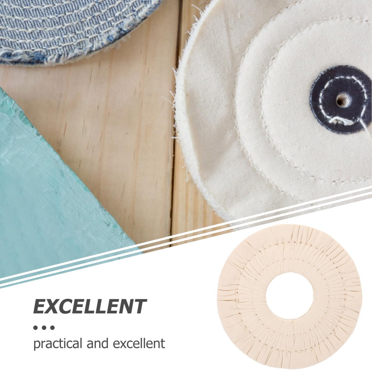 Buffing Wheel Cloth for Automatic Edge Banding Machine Non-Woven Replacement Polishing Wheel Cloth Accessory 5.90 X 5.90 X 0.78 in Edge Banding Machine Parts for Industrial Use