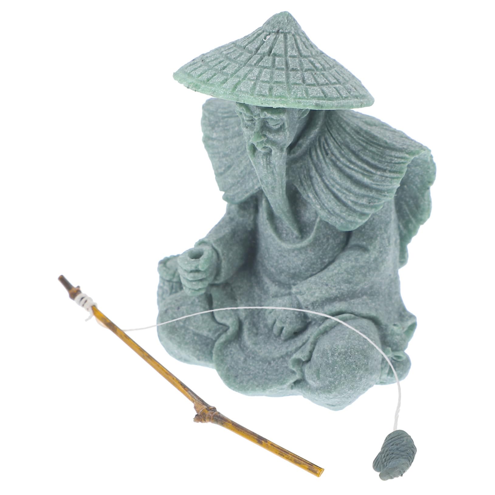 Zerodeko 4 Pezzi Rockery Fish Tank Toy Aquarium Decor Seduto Pesca Figura Spiaggia Pescatori Piccolo Robot Ad Aria Figurine Acqua Animale Bonsai Pesci Acquari