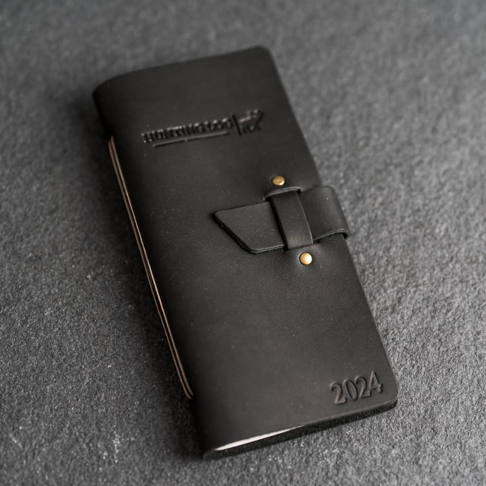Ox & Pine Leather Hunting Log Book with Buckle Closure - 4" x 8" (Dark Brown)