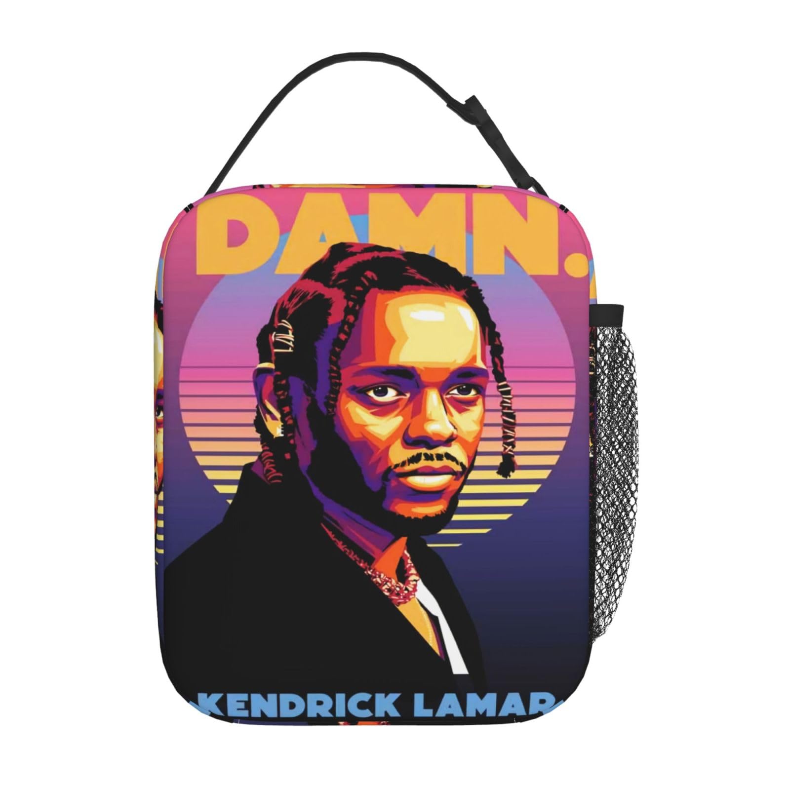 Kendrick Music Lamar Lunch Bag Insulated Portable Lunch Bags Reusable Lunch Tote Handheld Lunch Pouch Leakproof Bento Box for Women Man