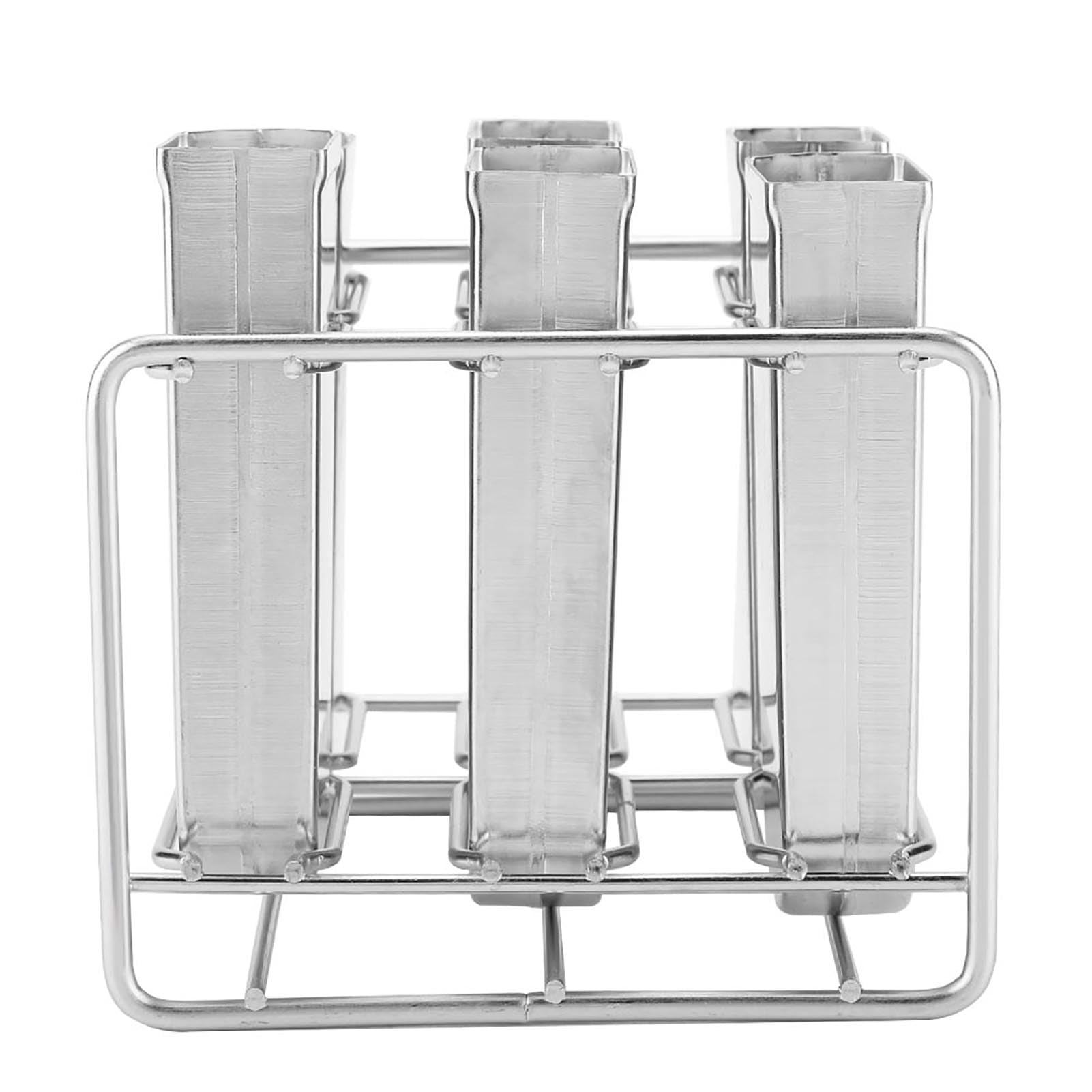 Luocute Molde para Helado de Acero Inoxidable, 6 Cavidades para Paletas | DIY Ice Pop Mold with Seamless Welding, Smooth Edges, Soft Seals, for Home and Commercial Use