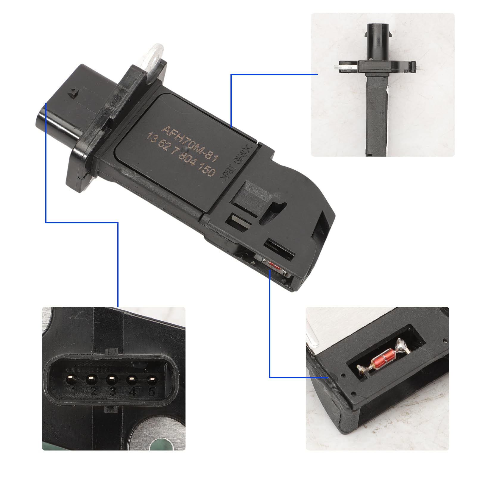 Débitmètre d'air pour F30 F31 F32 F33 F36 F80 F82 F83 F10 F18 F07 2009-2021 7804150 Débitmètre de masse d'air F01 F02 F03 F04 X3 F25. X4 F2. 6 X5 E70 F15 F85 X6 E71 E72 2008-2019 13627804150