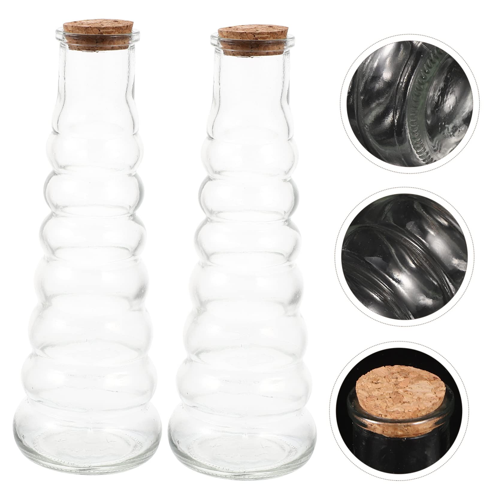 MAGICLULU 4 Stück Kleine Durchsichtige Wunschflaschen aus Glas mit Holz Korken Wiederverwendbare Sand Displayflaschen für Selbstgemacht Sandmalerei Dekorative Geschenkflaschen