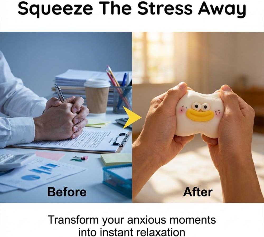 Funny Smushers Squishy - 1PCS Slow Rising Squishy Fidget Toy Surprising Random Color for Stress Relief, Soft Moldable Stress Ball Relaxing Anxiety for Home&Office, Cute Squeeze Toy, Party Favor Gift