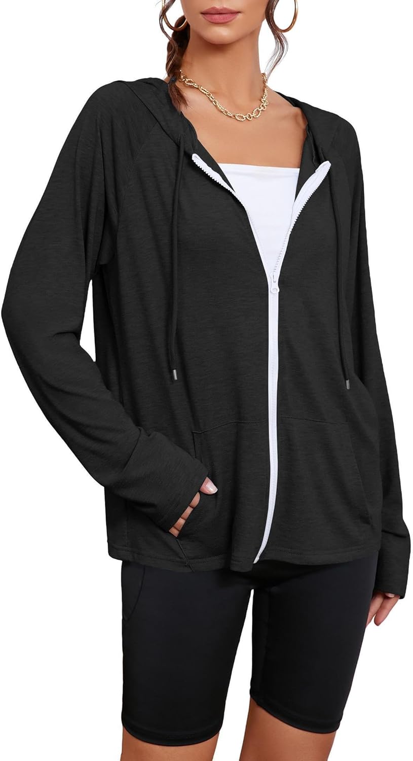TASAMO Zip Up Hoodie Women Oversized Sweatshirt Long Sleeve 2026 Comfy Lightweight Outfit Jackets Workout Clothe - Image 7
