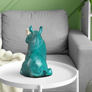 Bronze Rhino Sculpture, Tabletop Display Copper Rhinoceros Statue Hot Cast, Animal Decor Sculpture Craft Home Office Decor