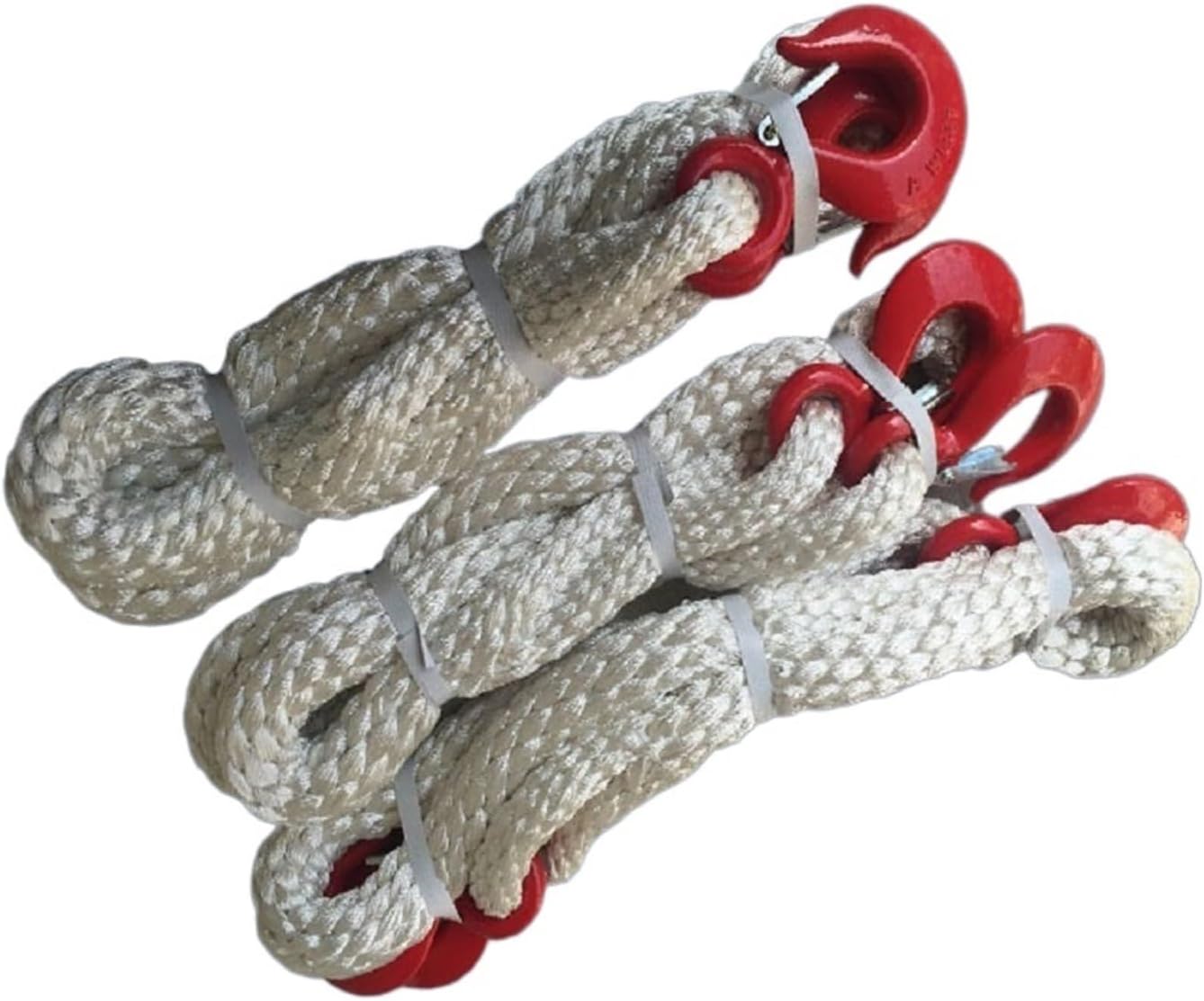 LIAMOS Winch Rope Cable, 1Ton X 1M-3 Nylon Towing Rope Two Ends Buckle Sling Trailer Rope with 1pc Hook Or 2pcs Hook for Winch Long Resistance to Wear(1TX1M 2pcs)
