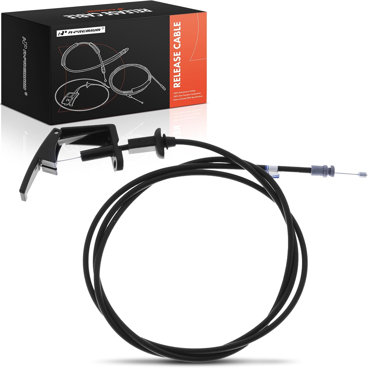 A-Premium Front Hood Latch Release Cable with Handle Compatible with Buick Century 1986-1996 & Chevrolet Celebrity 1986-1990 & Oldsmobile Cutlass Ciera 1986-1996 & Pontiac 6000 1986-1991, 77.3 Inch