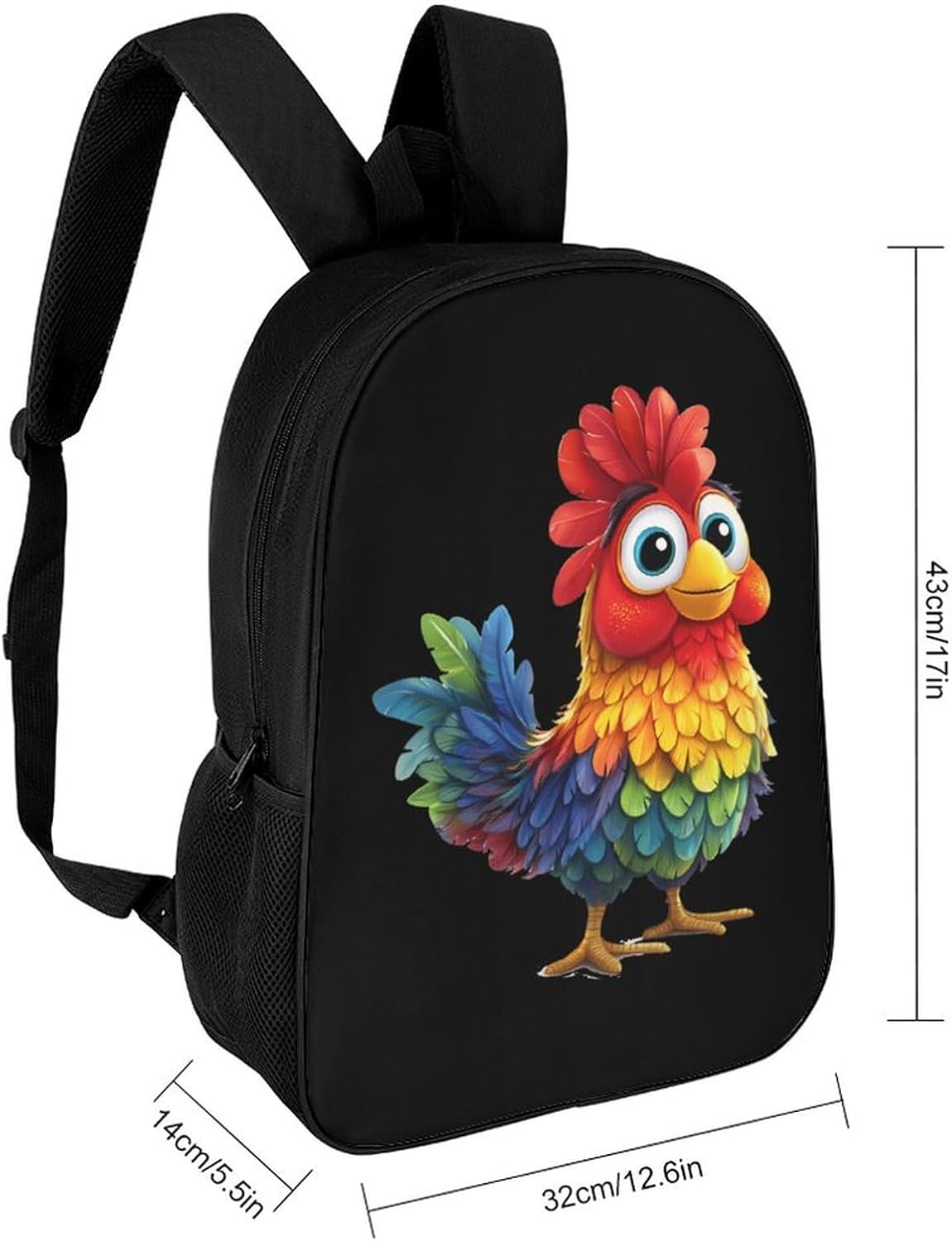 Rooster Chicken Laptop Backpack for Men Women 17 Inch Shoulder Bag Travel Daypack