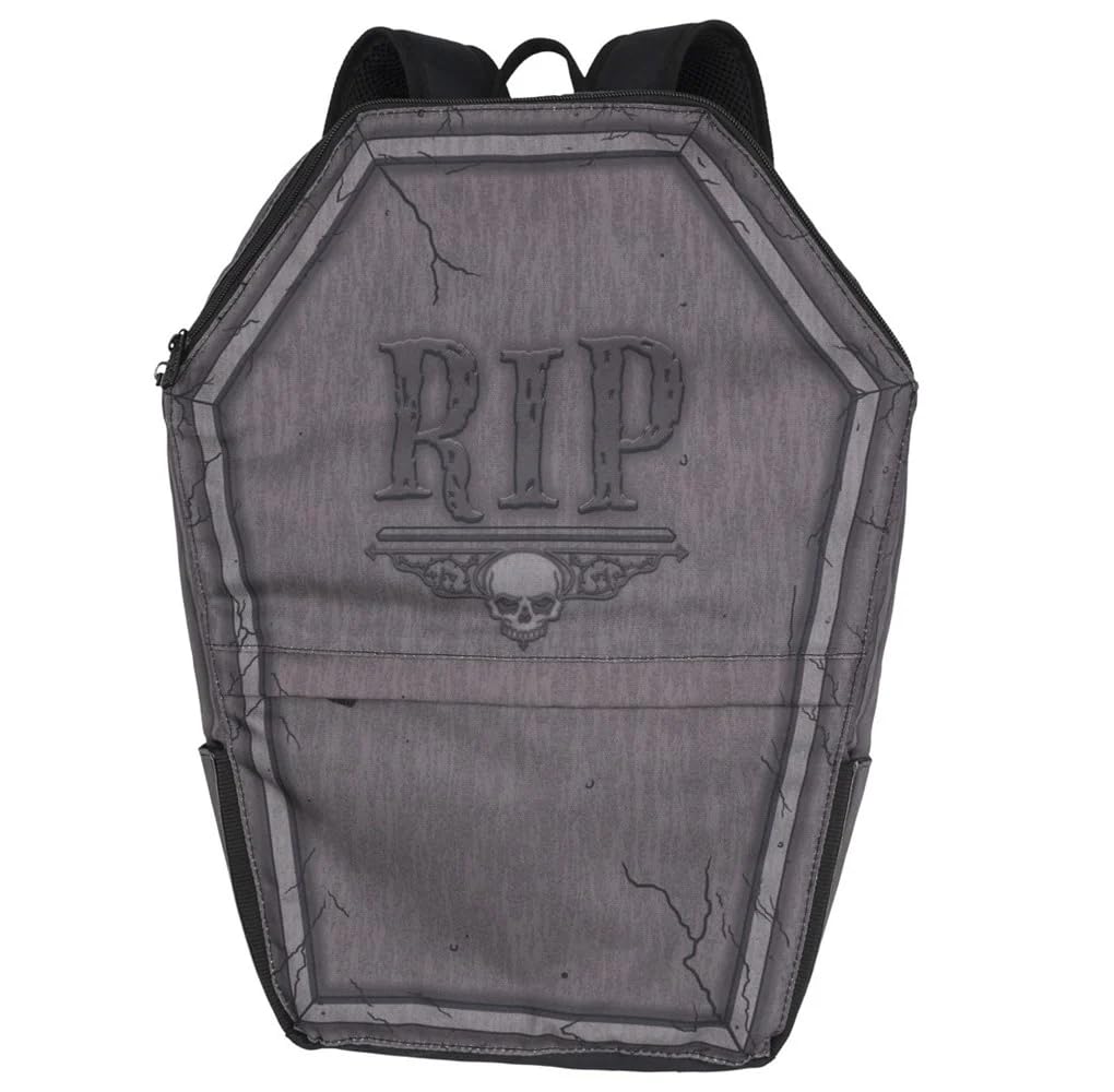 kreepsville 666 Tombstone Coffin RIP Gothic Zippered Backpack