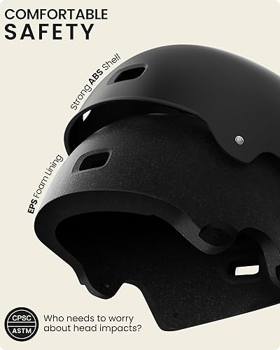 Miniatura 2 de OutdoorMaster - Casco de patineta o bicicleta, con dos forros extraíbles y ventilación, para varios deportes, patinaje, patinaje en línea, para