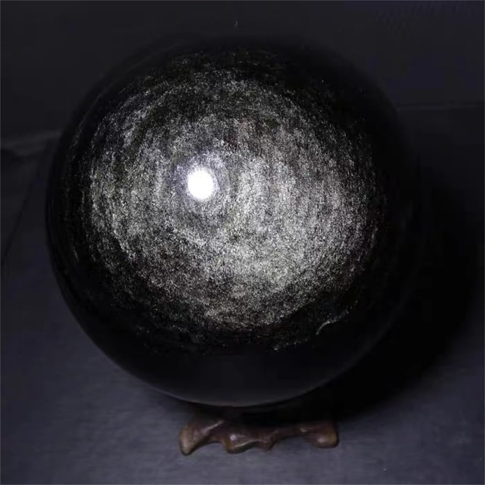Natürliche Obsidian-Kugel-Quarz-Kristall-Probe, Heimbüro, dekorativer Trommelstein Voller Textur(Size:100-150g)