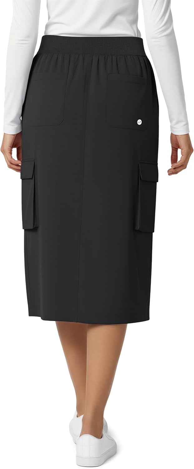 MediChic Women’s Premium Medical Uniform Skirt Set V-Neck Scrub Top & 34" Length Scrub Skirt - Image 5