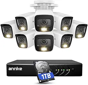 ANNKE 8-Channel Wired Security Camera System with 3K Lite DVR and 8 Weatherproof Cameras