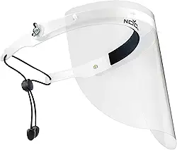NoCry Protetor de rosto de segurança para homens e mulheres; leve e durável, com uma faixa de cabeça ajustável, esta máscara de segurança de proteção vem com 2 viseiras de PC reutilizáveis