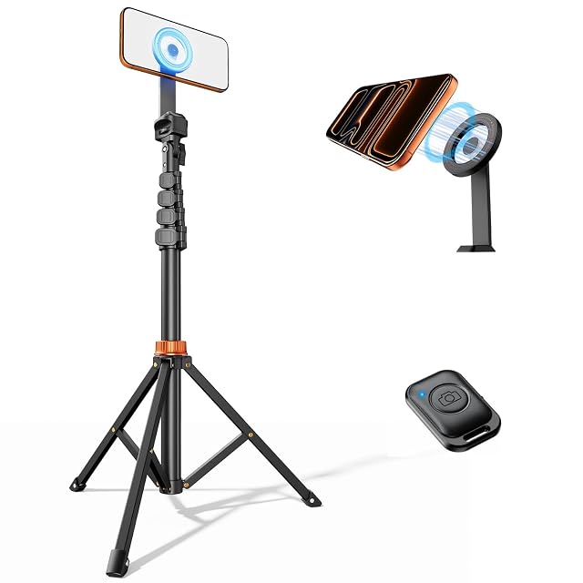69 Magnetic Phone Tripod Tripod for iPhone with Remote Strong Magnetic Holder for Magsafe Stable Cell Phone Tripod