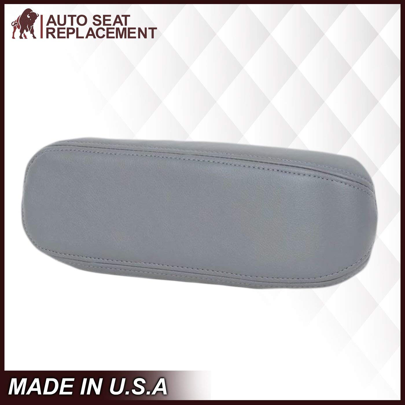 Auto Seat Replacement, Compatible with 2003 2004 2005 2006 2007 Ford F250 F350 Lariat XL XLT Armrest Cover Replacement in Flint Gray (Armrest Cover (Fits Both Sides), Genuine Leather)