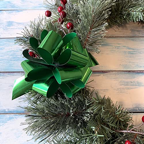 Metallic Emerald Green Pull Bows - 5" Wide, Set Of 10, St. Patrick's Day, Christmas Ribbon, Gift Wrap, Gift Basket, Decoration, Easter, Spring, Earth Day, Fundraiser, Presents #TOP1