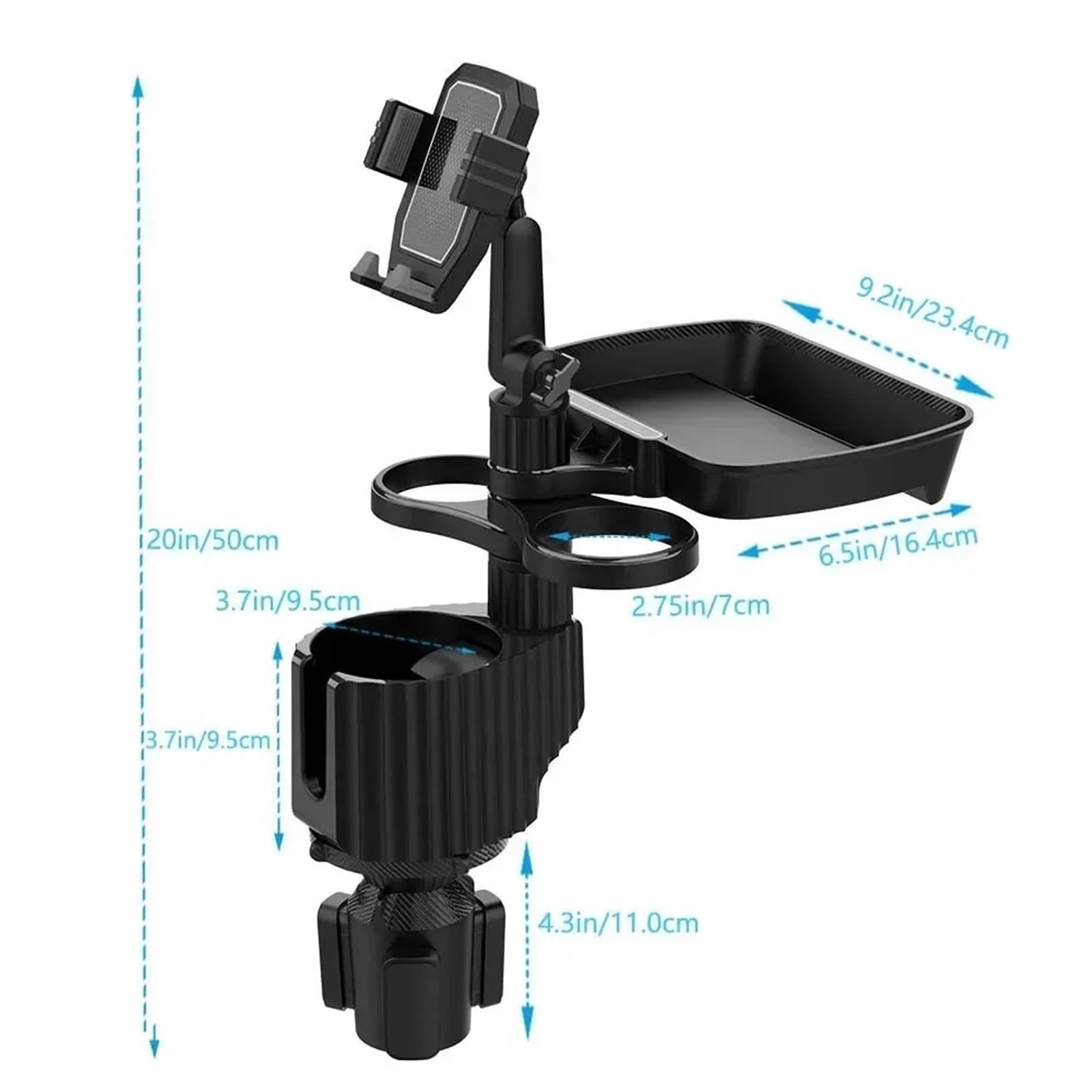 Soporte Auto Móvil Soporte para teléfono de Coche, Extensor de portavasos, Soporte para Botella de Bebida Ajustable Multifuncional, Soporte para Coche Desmontable Magnetic Phone Bracket