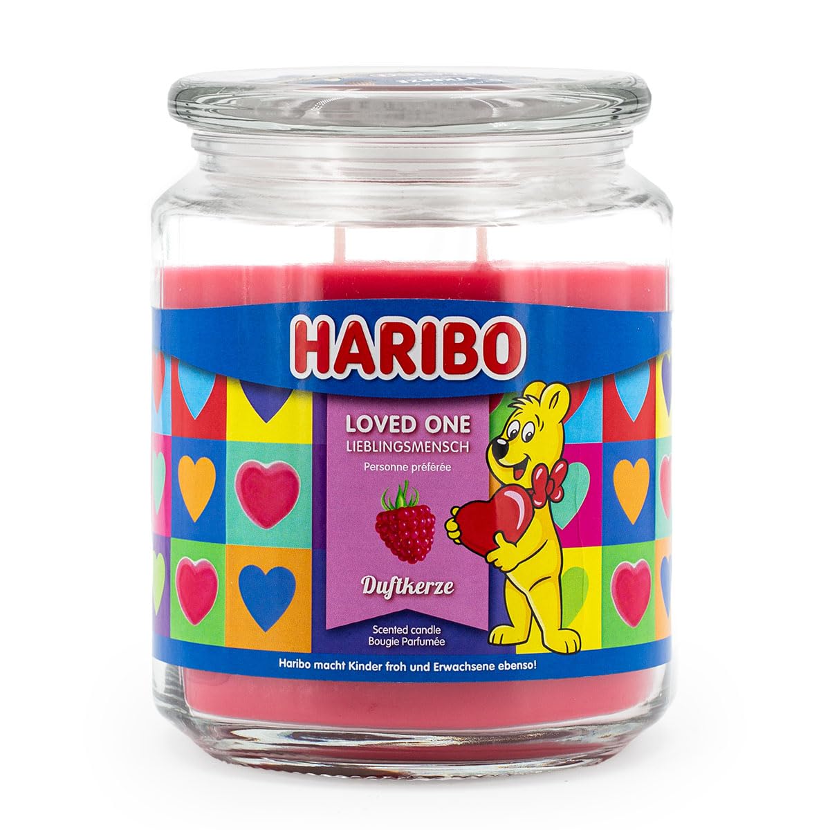 Haribo™ Scented Candle, 2 Wicks, HxD: 13 x 10 cm, 100-hour Burn time, Glass Candle, Gift Option