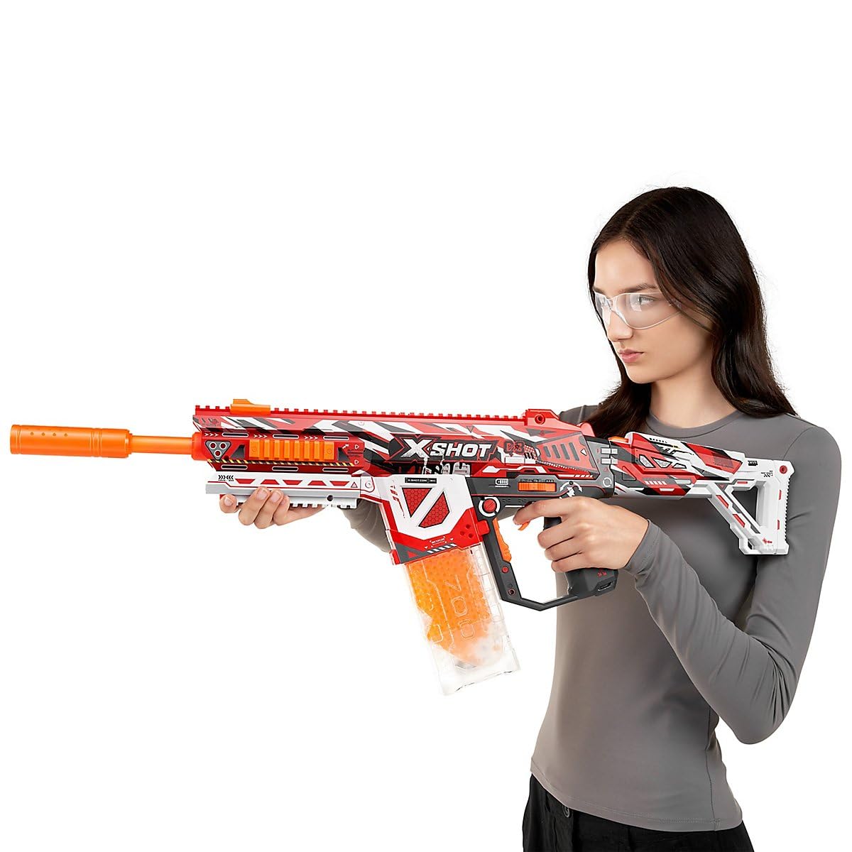 X-Shot Hyper Gel HPG-700 Blaster - Motorisiert (Semi- & Vollautomatik) - 700 Schuss Magazin - Inkl. 3.500 Gel-Pellets, Akku & Schutzbrille - Indoor & Outdoor - ab 14 Jahren