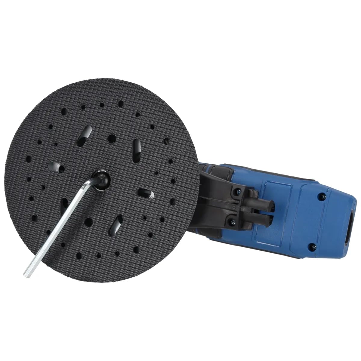 DEDRA Exzenterschleifer mit austauschbaren Auflagen ⌀125 - ⌀150mm, hohe Leistung 350W, 4000-10.000 U/min, langes 4m kabel, gewicht nur 1,4, mit Schleifpapier-Set, 230V~50Hz, Staubsammelanlage