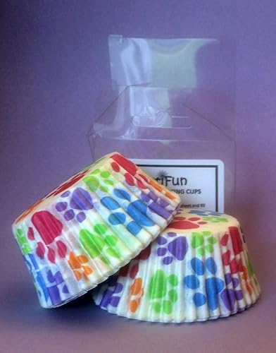 Miniatura 4 de Forros de papel prémium para cupcakes con estampado de patas (32 unidades), no necesita molde para magdalenas