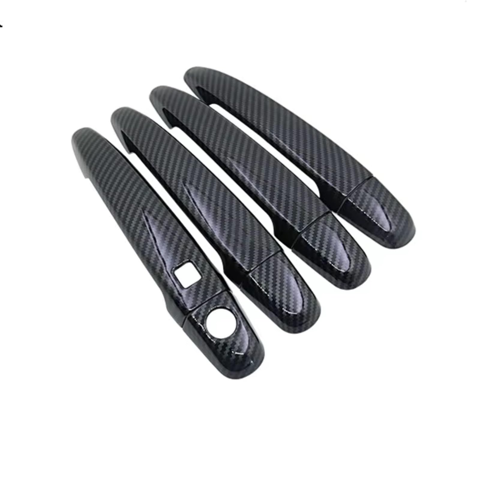 Iukmr Black 1 Button For Subaru For Legacy Bm Br 2010-2014 Carbon Fiber Chrome Door Handle Cover Car Styling Accessories Stickers Car Outer Door Handle(Black 1 Button)